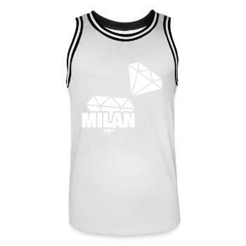 Milan as precious - Men's Basketball Jersey - white/black - Front - AI Model Male 185 dark (185cm)