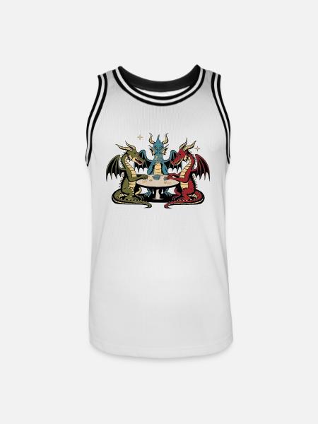 Dragons playing cards - Men's Basketball Jersey - white/black