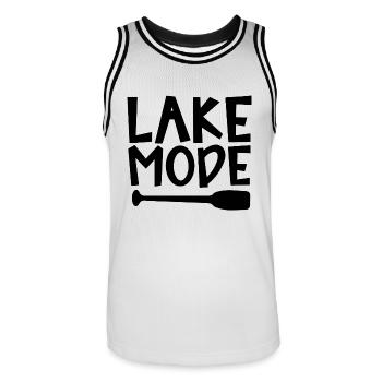 Lake Mode Adventure PaddelMotivation Design - Männer Basketball-Trikot - Weiß/Schwarz - Vorne - AI Model Male 185 dark (185cm)
