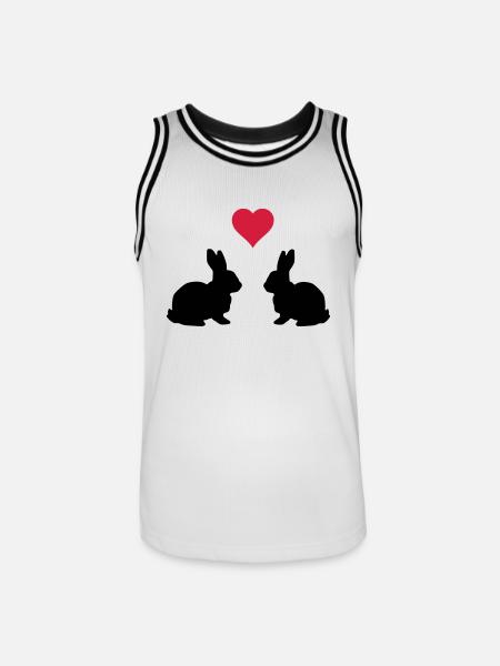 Love Hasen - Männer Basketball-Trikot - Weiß/Schwarz