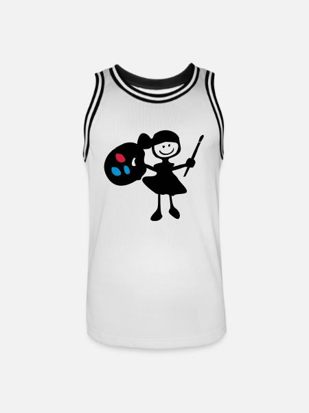 painter_girl - Men's Basketball Jersey - white/black