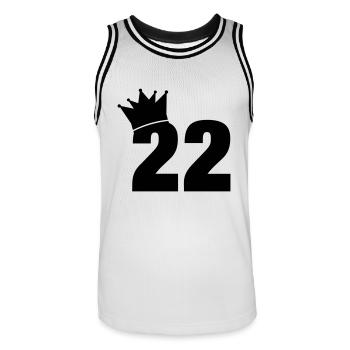 22_krone_f1 - Männer Basketball-Trikot - Weiß/Schwarz - Vorne - AI Model Male 185 dark (185cm)