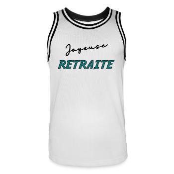RETRAITE. BONNE RETRAITE. JOYEUSE RETRAITE - Maillot de basket Homme - blanc/noir - Devant - AI Model Male 185 dark (185cm)