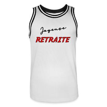 RETRAITE. BONNE RETRAITE. JOYEUSE RETRAITE - Maillot de basket Homme - blanc/noir - Devant - AI Model Male 185 dark (185cm)