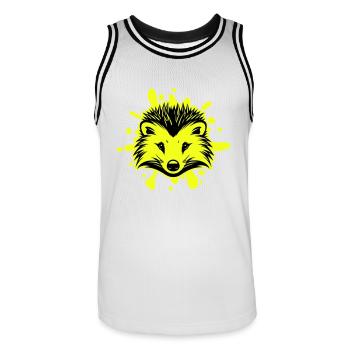 Hérisson Animal - Maillot de basket Homme - blanc/noir - Devant - AI Model Male 185 dark (185cm)