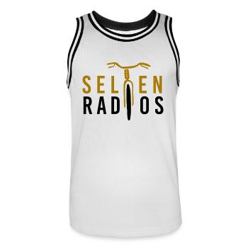 Selten Radlos Fahrrad Bike Rente - Männer Basketball-Trikot - Weiß/Schwarz - Vorne - AI Model Male 185 dark (185cm)