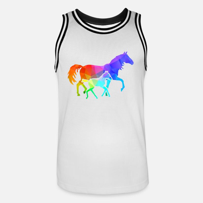 Fattrice con puledro - Maglia da basket per uomo - bianco/nero