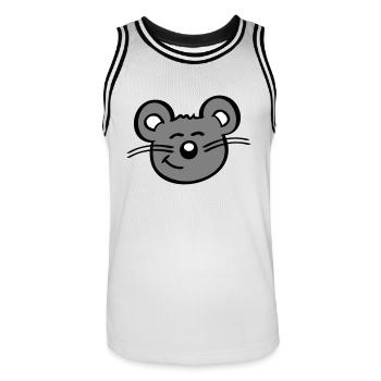 Maus Mäuschen Süße Kleine Ratte Nager Freundlich - Männer Basketball-Trikot - Weiß/Schwarz - Vorne - AI Model Male 185 dark (185cm)