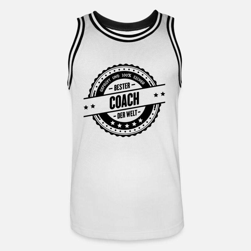 Bester Coach - Männer Basketball-Trikot - Weiß/Schwarz