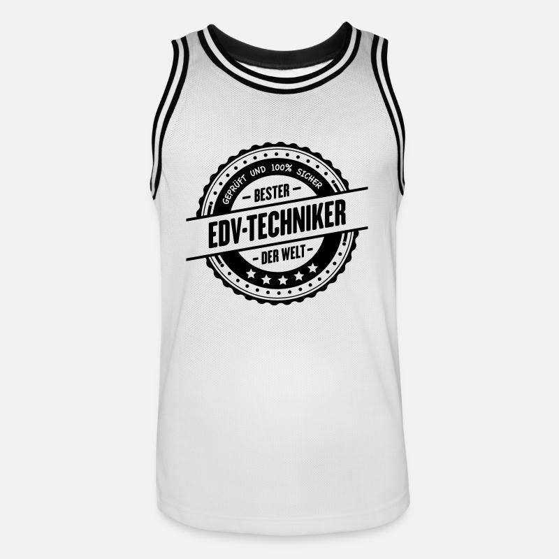 Bester EDV-Techniker - Männer Basketball-Trikot - Weiß/Schwarz