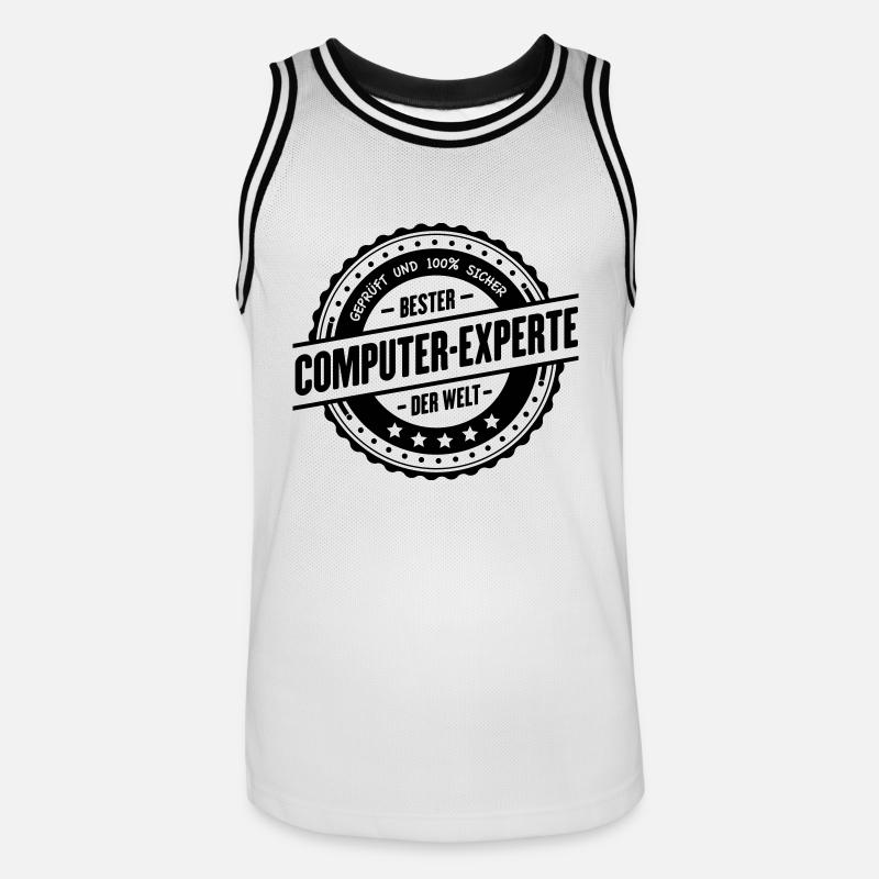 Bester Computer-Experte - Männer Basketball-Trikot - Weiß/Schwarz