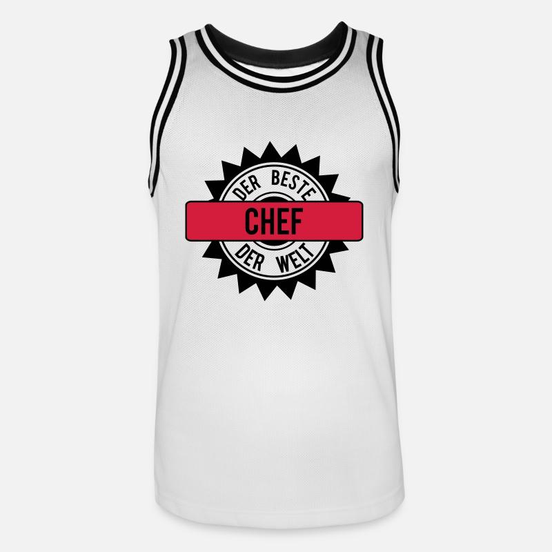 der beste chef 2c - Männer Basketball-Trikot - Weiß/Schwarz