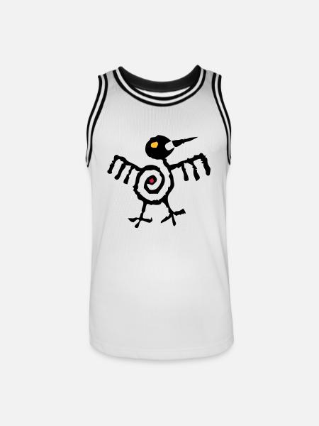 Fantasy Bird 01 - 2-farbig - Männer Basketball-Trikot - Weiß/Schwarz