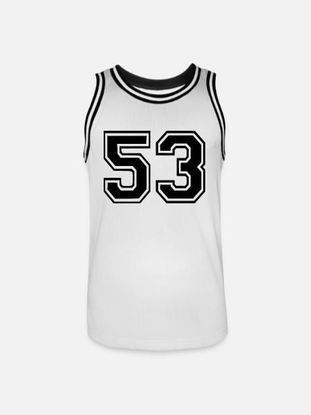 53 - Maillot de basket Homme - blanc/noir