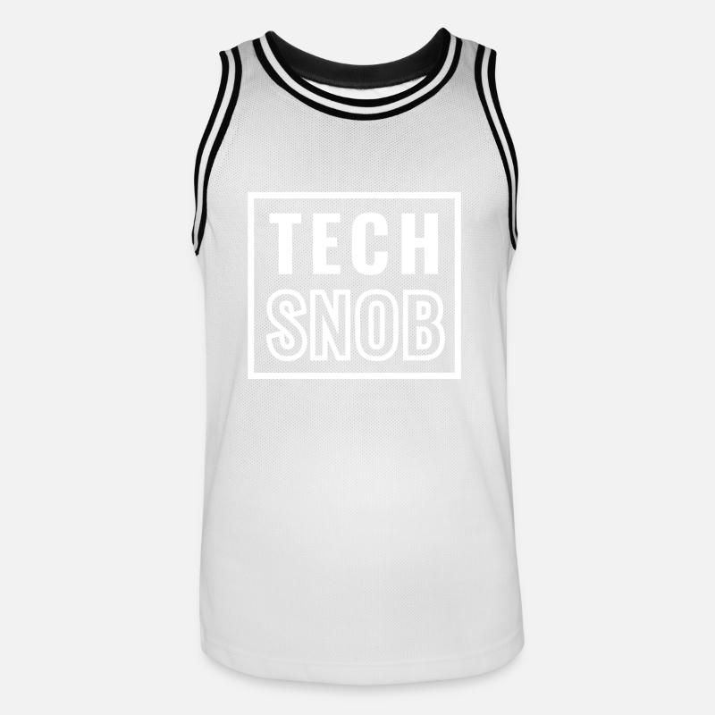 Tech Snob - Technologie - Informatique - Maillot de basket Homme - blanc/noir