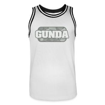 Gunda - Männer Basketball-Trikot - Weiß/Schwarz - Vorne - AI Model Male 185 dark (185cm)