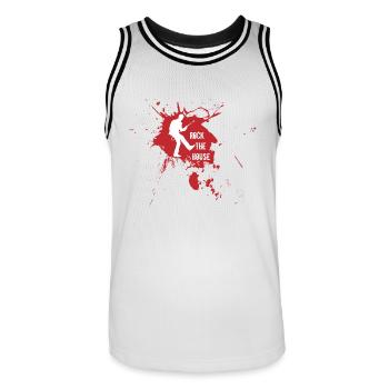 rock the house - Männer Basketball-Trikot - Weiß/Schwarz - Vorne - AI Model Male 185 dark (185cm)