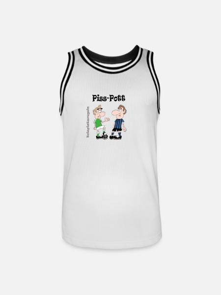 Piss-Pott - Männer Basketball-Trikot - Weiß/Schwarz