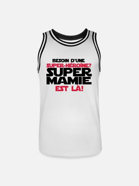 super mamie est là - Maillot de basket Homme - blanc/noir
