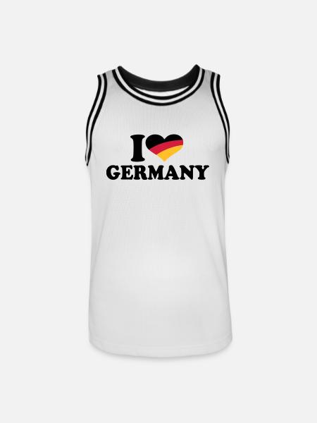 I love Germany - Männer Basketball-Trikot - Weiß/Schwarz