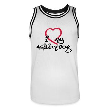 Agility dog - Maillot de basket Homme - blanc/noir - Devant - AI Model Male 185 dark (185cm)