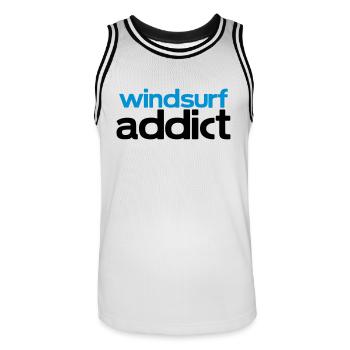 windsurf addict - Männer Basketball-Trikot - Weiß/Schwarz - Vorne - AI Model Male 185 dark (185cm)