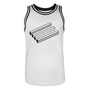 illusion d'optique - Maillot de basket Homme - blanc/noir - Devant - AI Model Male 185 dark (185cm)