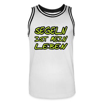 Segeln - Männer Basketball-Trikot - Weiß/Schwarz - Vorne - AI Model Male 185 dark (185cm)