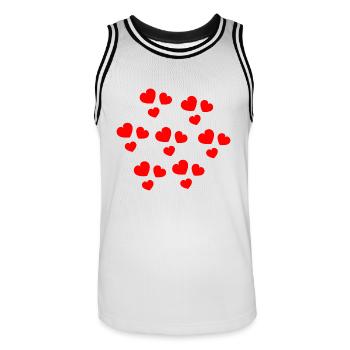 FÊTE DES MÈRES. BONNE FÊTE MAMAN. MAMAN. COEUR - Maillot de basket Homme - blanc/noir - Devant - AI Model Male 185 dark (185cm)