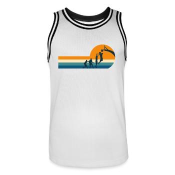 Basketball Basketballspieler - Männer Basketball-Trikot - Weiß/Schwarz - Vorne - AI Model Male 185 dark (185cm)