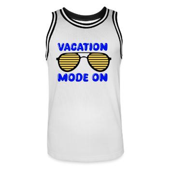 Lunettes de soleil vacances - Maillot de basket Homme - blanc/noir - Devant - AI Model Male 185 dark (185cm)