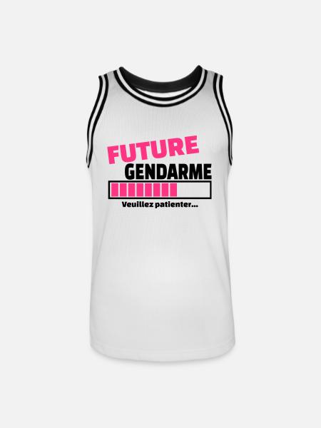 future gendarme - Maillot de basket Homme - blanc/noir