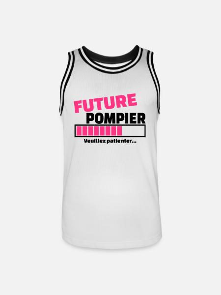 future pompier - Maillot de basket Homme - blanc/noir