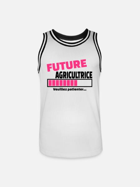 future agricultrice - Maillot de basket Homme - blanc/noir