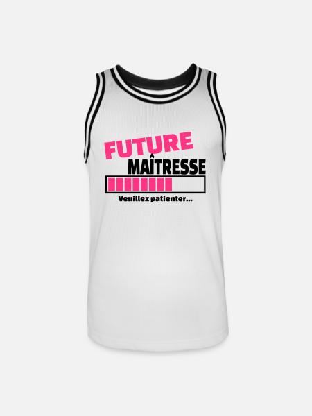 future maîtresse - Maillot de basket Homme - blanc/noir