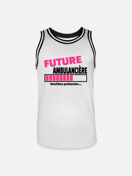 future ambulancière - Maillot de basket Homme - blanc/noir