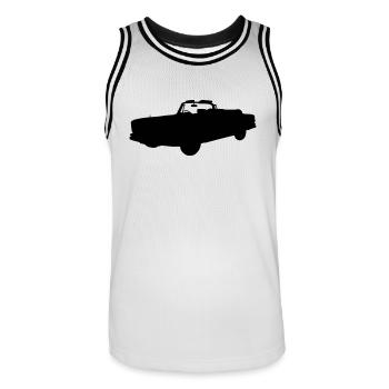 Lercabrio de voitures anciennes - Maillot de basket Homme - blanc/noir - Devant - AI Model Male 185 dark (185cm)
