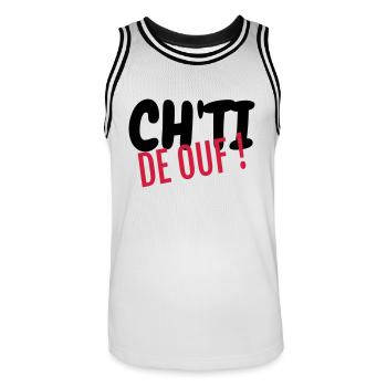 Ch'ti / Nord / Chti / Ch'ti mi / Nordiste - Männer Basketball-Trikot - Weiß/Schwarz - Vorne - AI Model Male 185 dark (185cm)