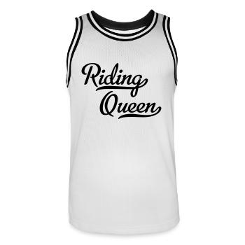 Reiten - Männer Basketball-Trikot - Weiß/Schwarz - Vorne - AI Model Male 185 dark (185cm)