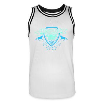 1980 - Men's Basketball Jersey - white/black - Front - AI Model Male 185 dark (185cm)