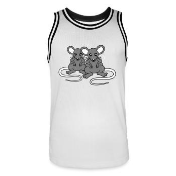 Zwei Böse Mäuse Wütend Frustriert Sauer Aggressiv - Männer Basketball-Trikot - Weiß/Schwarz - Vorne - AI Model Male 185 dark (185cm)