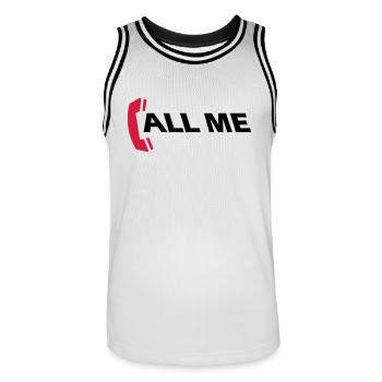 call_me_2c - Maillot de basket Homme - blanc/noir - Devant - AI Model Male 185 dark (185cm)