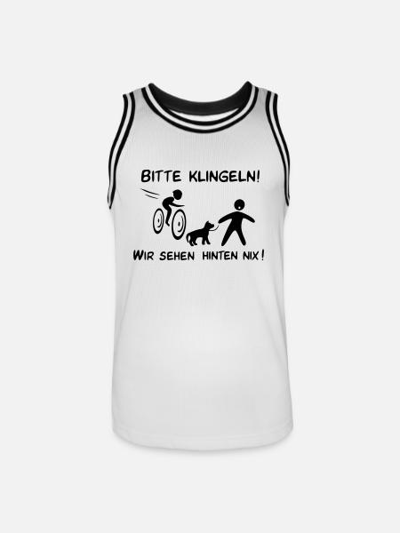 Bitte klingeln! Radfahrer-Hund - Männer Basketball-Trikot - Weiß/Schwarz