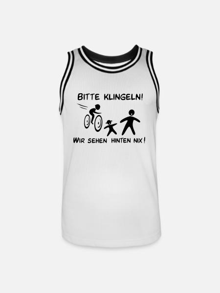 Bitte klingeln! Radfahrer-Kind - Männer Basketball-Trikot - Weiß/Schwarz