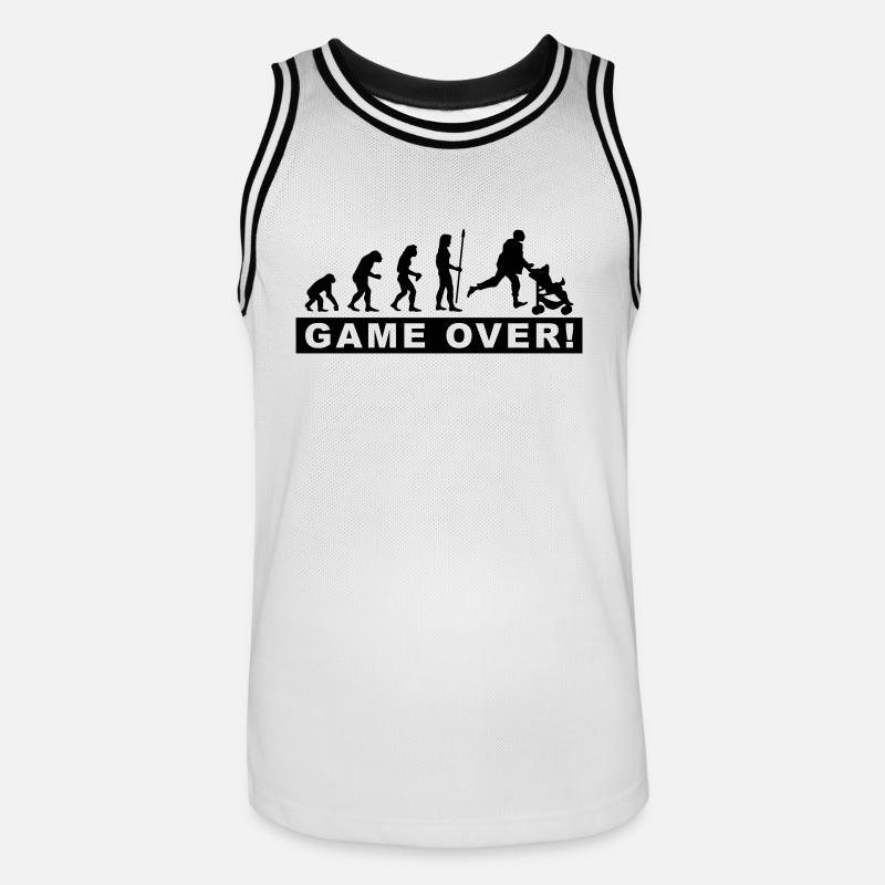 evolution_papa2 - Maillot de basket Homme - blanc/noir
