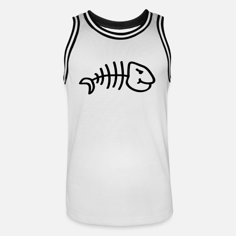 fish_comic_tk1 - Männer Basketball-Trikot - Weiß/Schwarz