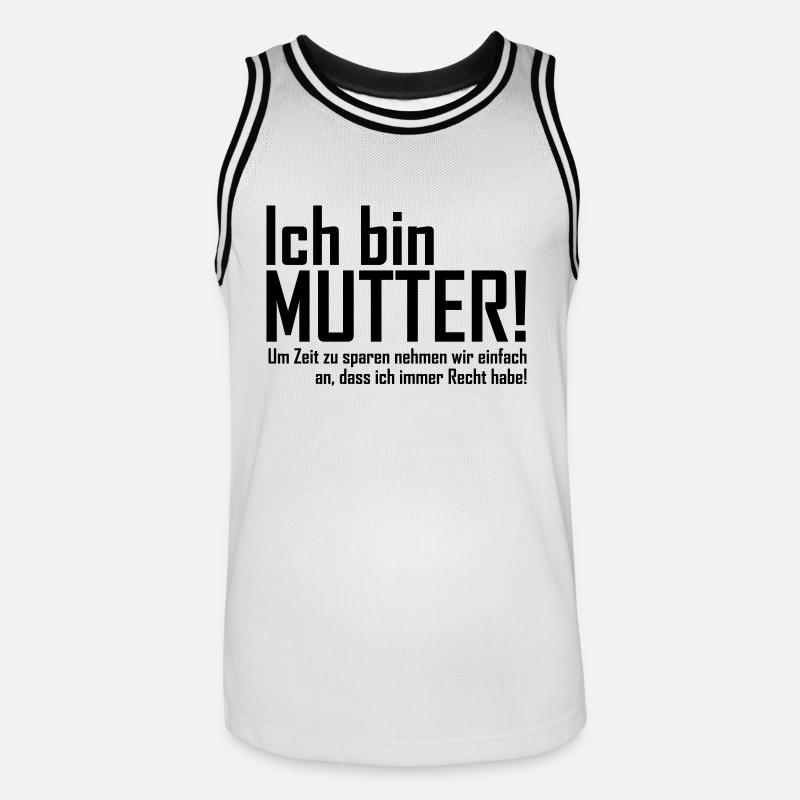 ich bin mutter - Männer Basketball-Trikot - Weiß/Schwarz