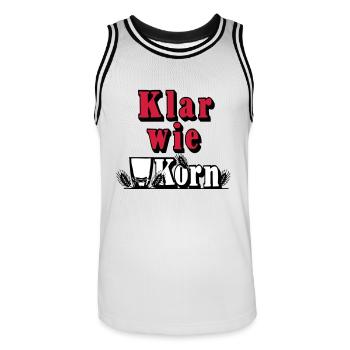 Korn , Party , Weizenkorn ,Klar wie Korn (25) - Männer Basketball-Trikot - Weiß/Schwarz - Vorne - AI Model Male 185 dark (185cm)
