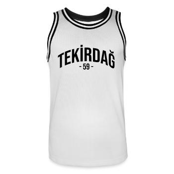 Tekirdag 59 Turquie Türkiye Cadeau Vacances TR Türk - Maillot de basket Homme - blanc/noir - Devant - AI Model Male 185 dark (185cm)