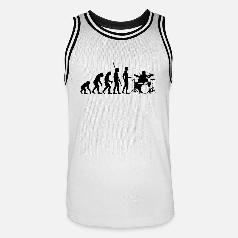 evolution_drummer_b_1c - Maillot de basket Homme - blanc/noir